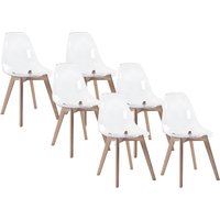 Stuhl 6er-Set - Polycarbonat & Buche - Transparent - AUDRA Stuhl 6er-Set - Polycarbonat & Buche - Transparent - AUDRA von Vente-unique