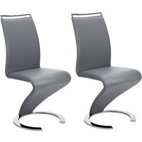 Stuhl Freischwinger 2er-Set - Kunstleder - Grau - TWIZY von Vente-unique
