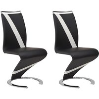 Stuhl Freischwinger 2er-Set - Kunstleder - Schwarz & Weiß - TWIZY Stuhl Freischwinger 2er-Set - Kunstleder - Schwarz & Weiß - TWIZY von Vente-unique