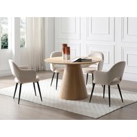 Stuhl mit Armlehnen 2er-Set - Samt & schwarzes Metall - Beige - ALSEY von Maison Céphy Stuhl mit Armlehnen 2er-Set - Samt & schwarzes Metall - Beige - ALSEY von Maison Céphy von Vente-unique