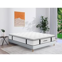 Taschenfederkernmatratze - 140 x 200 cm - mit integriertem Topper - Stärke 28 cm - AMERICAN DREAM von YSMÉE von Vente-unique