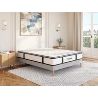 Taschenfederkernmatratze - 140 x 200 cm - mit integriertem Topper - Stärke 28 cm - AMERICAN DREAM von YSMÉE von Vente-unique