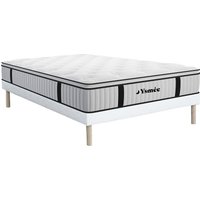 Taschenfederkernmatratze-Bettgestell-Set - 160 x 200 cm - mit integriertem Topper - 1 Zone - Härtegrad 3 - Stärke 28 cm - AMERICAN DREAM von YSMÉE Taschenfederkernmatratze-Bettgestell-Set - 160 x 200 cm - mit integriertem Topper - 1 Zone - Härtegrad 3 - Stärke 28 cm - AMERICAN DREAM von YSMÉE von Vente-unique