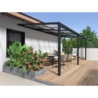 Terrassendach anlehnend aus Aluminium - Mit Schiebedach - 18 m² - Anthrazit - IZEDA Terrassendach anlehnend aus Aluminium - Mit Schiebedach - 18 m² - Anthrazit - IZEDA von Vente-unique