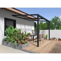 Terrassendach anlehnend aus Aluminium - Mit Schiebedach - 9 m² - Anthrazit - IZEDA Terrassendach anlehnend aus Aluminium - Mit Schiebedach - 9 m² - Anthrazit - IZEDA von Vente-unique