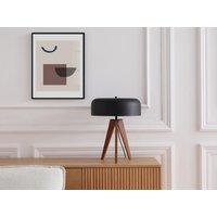 Tischlampe Dreibein – Gummibaumholz und Metall – Ø 36 x H 45 cm – Schwarz – PAVICO Tischlampe Dreibein – Gummibaumholz und Metall – Ø 36 x H 45 cm – Schwarz – PAVICO von Vente-unique