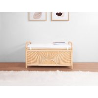 Truhenbank aus geflochtenem Rattan mit Kissen - 91 x 43 x 51 cm - Natur - SOLEYA von Vente-unique