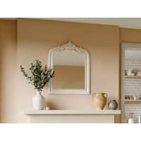 Trumeau-Spiegel mit Verzierungen – Paulownienholz – L 80 x H 100 cm – Weiß matt – NOVARA von Vente-unique