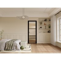 Tür-Set - wendbar - Aluminium & Glas strukturiert - 204 x 83 cm - Schwarz - MASERU von Vente-unique