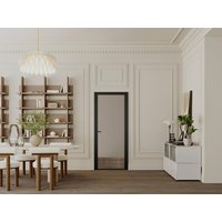 Tür-Set - wendbar - Aluminium & getöntes Sicherheitsglas - 204 x 73 cm - Schwarz - LOXTON Tür-Set - wendbar - Aluminium & getöntes Sicherheitsglas - 204 x 73 cm - Schwarz - LOXTON von Vente-unique