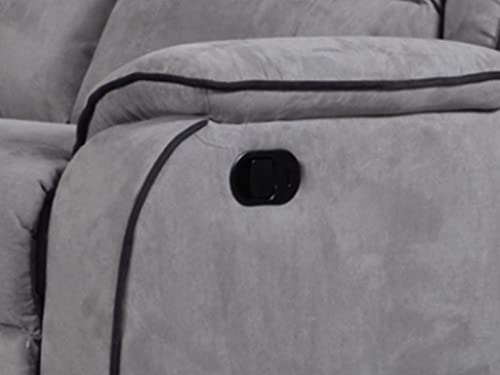Vente-Unique - Relaxsofa 3-Sitzer - Microfaser - Grau - Hernani von Vente-unique