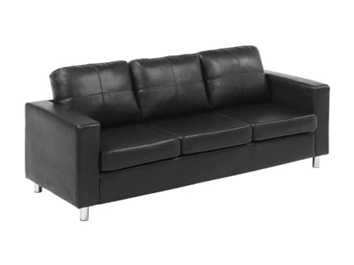 Vente-Unique - Sofa 3-Sitzer - Kunstleder - Schwarz - Ackley von Vente-unique