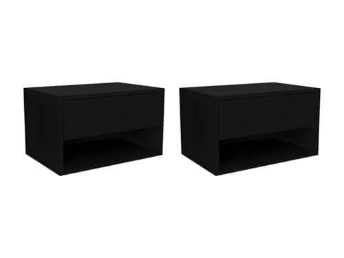 Vente-unique-2er-Set Nachttische hängend - 1 Schublade & 1 Ablage - Schwarz - RITAMI Vente-unique-2er-Set Nachttische hängend - 1 Schublade & 1 Ablage - Schwarz - RITAMI von Vente-unique