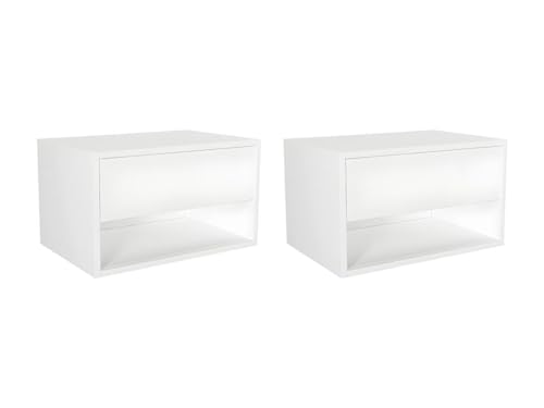 Vente-unique-2er-Set Nachttische hängend - 1 Schublade & 1 Ablage - Weiß - RITAMI Vente-unique-2er-Set Nachttische hängend - 1 Schublade & 1 Ablage - Weiß - RITAMI von Vente-unique