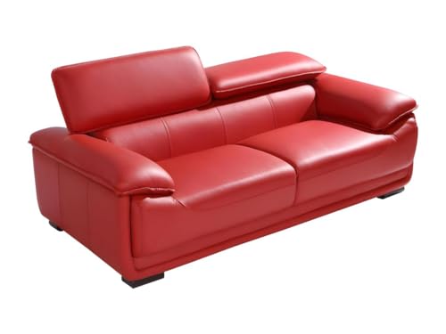 Vente-unique - 3-Sitzer-Sofa aus Leder, Rot von Vente-unique