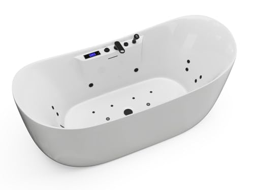 Vente-unique-Badewanne asymmetrisch mit LED-Beleuchtung - Weiß - 190 l - 180 x 80 x 74 cm - BOLAZA Vente-unique-Badewanne asymmetrisch mit LED-Beleuchtung - Weiß - 190 l - 180 x 80 x 74 cm - BOLAZA von Vente-unique
