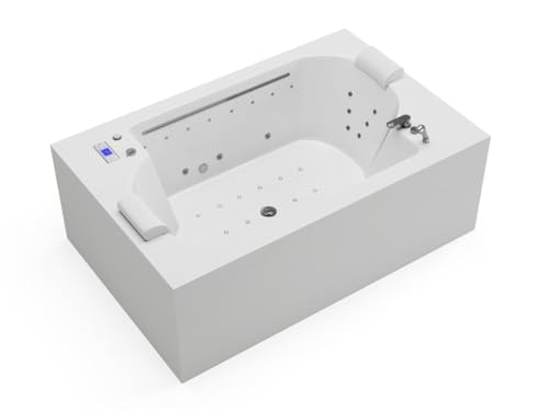 Vente-unique-Badewanne mit LED-Beleuchtung - 2 Personen - Weiß - 450 l - 185 x 120 x 65 cm - DEFORIA Vente-unique-Badewanne mit LED-Beleuchtung - 2 Personen - Weiß - 450 l - 185 x 120 x 65 cm - DEFORIA von Vente-unique
