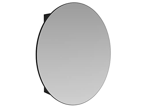 Vente-unique - Badezimmer Hängeschrank oval mit Spiegel - Schwarz - RURI von Vente-unique