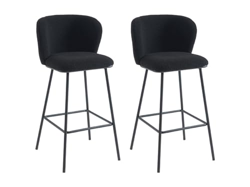 Vente-unique-Barhocker 2er-Set - Bouclé-Stoff & Metall - Schwarz - SENORASE Vente-unique-Barhocker 2er-Set - Bouclé-Stoff & Metall - Schwarz - SENORASE von Vente-unique