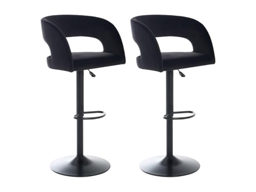 Vente-unique-Barhocker 2er-Set höhenverstellbar - Samt & Metall - Schwarz - LAJUNIA Vente-unique-Barhocker 2er-Set höhenverstellbar - Samt & Metall - Schwarz - LAJUNIA von Vente-unique