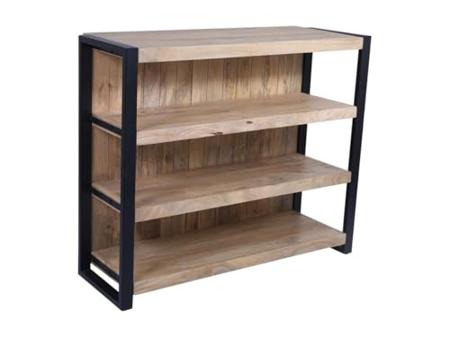 Vente-unique Barmöbel mit 3 Einlegeböden aus Mangoholz und Metall – Natur und Schwarz – Harlem II Vente-unique Barmöbel mit 3 Einlegeböden aus Mangoholz und Metall – Natur und Schwarz – Harlem II von Vente-unique