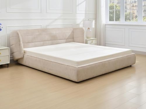 Vente-unique-Bett 140 x 200 cm mit geschwungenem Kopfteil - Bouclé-Stoff - Beige - LARUMO von Maison Céphy Vente-unique-Bett 140 x 200 cm mit geschwungenem Kopfteil - Bouclé-Stoff - Beige - LARUMO von Maison Céphy von Vente-unique