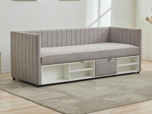 Vente-unique-Bett Klappsofa mit Bettkasten - 80 x 200 cm - Stoff - Taupe - LAOZIA Vente-unique-Bett Klappsofa mit Bettkasten - 80 x 200 cm - Stoff - Taupe - LAOZIA von Vente-unique