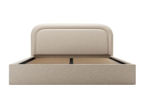 Vente-unique-Bett mit Bettkasten - 180 x 200 cm - Melierter Stoff - Beige - FIREZA von Vente-unique
