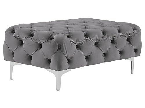 Vente-unique-Chesterfield-Hocker - Samt - Anthrazit - Edwina Vente-unique-Chesterfield-Hocker - Samt - Anthrazit - Edwina von Vente-unique