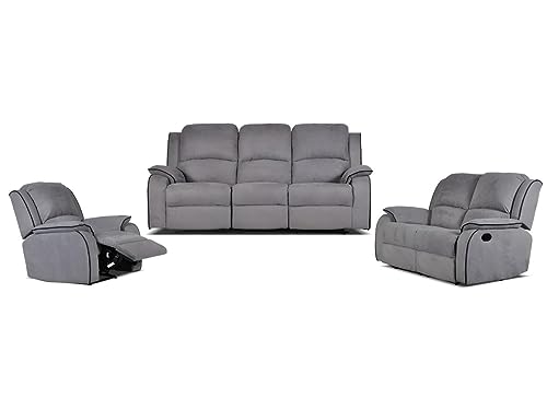 Vente-unique-Couchgarnitur Relax 3+2+1 - Microfaser - Grau - Hernani Vente-unique-Couchgarnitur Relax 3+2+1 - Microfaser - Grau - Hernani von Vente-unique
