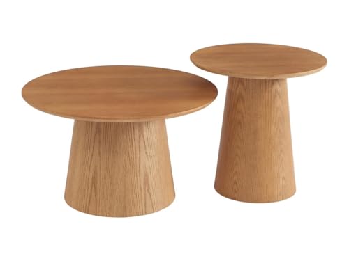Vente-unique-Couchtisch-Set - Eichenfurnier - Holzfarben hell - PIARI von Vente-unique