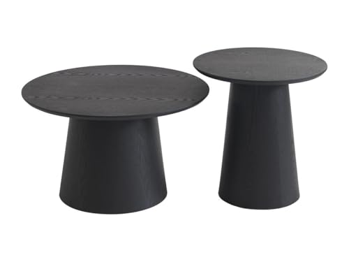 Vente-unique-Couchtisch-Set - Eichenfurnier - Schwarz - PIARI von Vente-unique