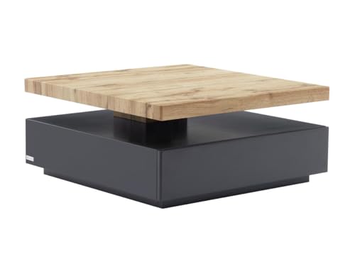Vente-unique - Couchtisch mit drehbarer Tischplatte - MDF - Anthrazit & Eichefarben - Kyria Vente-unique - Couchtisch mit drehbarer Tischplatte - MDF - Anthrazit & Eichefarben - Kyria von Vente-unique