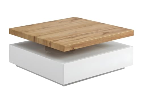 Vente-unique - Couchtisch mit drehbarer Tischplatte - MDF - Weiß & Eichefarben - Kyria Vente-unique - Couchtisch mit drehbarer Tischplatte - MDF - Weiß & Eichefarben - Kyria von Vente-unique