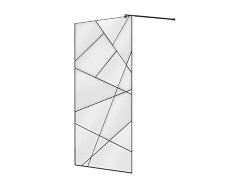 Vente-unique-Duschwand für begehbare Duschen - Siebdruck - Schwarz matt - 120 x 200 cm - TRISEO von Vente-unique