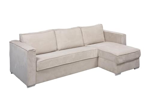 Vente-unique-Eckschlafsofa mit Matratze - Ecke wechselbar - Cord - Beige - Liegefläche 140 cm - Matratze 18 cm - Loreto Vente-unique-Eckschlafsofa mit Matratze - Ecke wechselbar - Cord - Beige - Liegefläche 140 cm - Matratze 18 cm - Loreto von Vente-unique