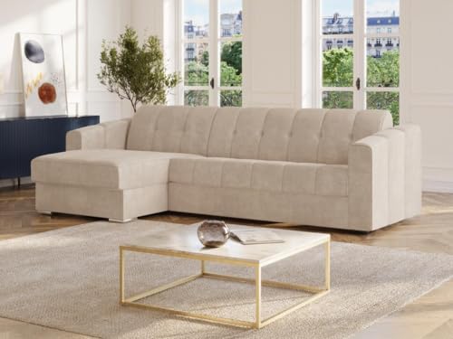 Vente-unique-Eckschlafsofa mit Matratze - Ecke wechselbar - Strukturstoff - Beige - Liegefläche 140 cm - Matratze 14 cm - DARIELO Vente-unique-Eckschlafsofa mit Matratze - Ecke wechselbar - Strukturstoff - Beige - Liegefläche 140 cm - Matratze 14 cm - DARIELO von Vente-unique
