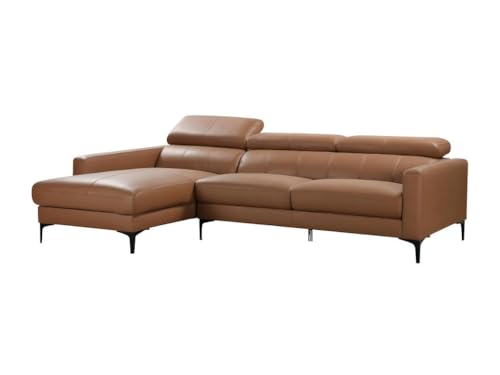 Vente-unique - Ecksofa Leder - Büffelleder - Ecke Links - Camel - Florence von Vente-unique