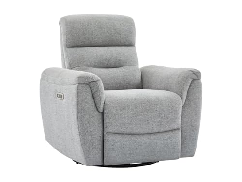 Vente-unique-Elektrischer Relax-Sessel aus grauem Strukturstoff BREVIO von Vente-unique