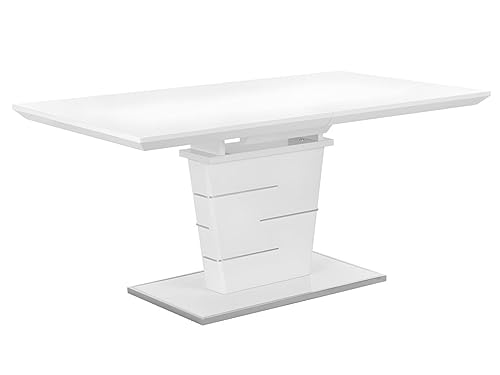 Vente-unique-Esstisch ausziehbar - 6 bis 8 Personen - MDF lackiert - Weiß - AMELLE von Vente-unique