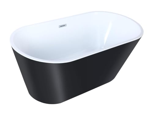 Vente-unique-Freistehende Badewanne Design - 201 L - 150 x 70 x 58 cm - Schwarz - TWIGGY von Vente-unique