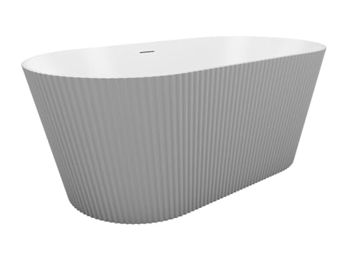 Vente-unique-Freistehende Badewanne - gerippt - 255 L - 149 x 73 x 58 cm - Acryl - Grau matt - COBIANA von Vente-unique