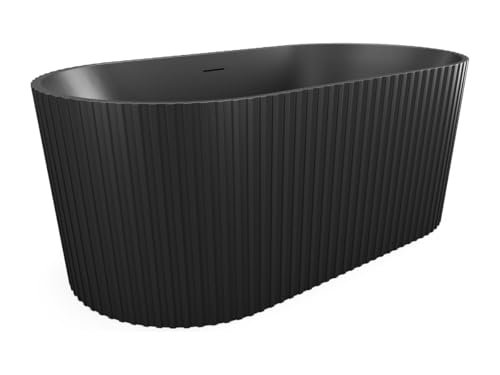 Vente-unique-Freistehende Badewanne - gerippt - Acryl - Schwarz matt - 230 L - 170 x 80 x 58 cm - ALIENA Vente-unique-Freistehende Badewanne - gerippt - Acryl - Schwarz matt - 230 L - 170 x 80 x 58 cm - ALIENA von Vente-unique