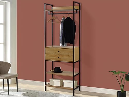 Vente-unique Garderobe mit 2 Schubladen, 3 Regale & 1 Garderobe - Eichefarben & Schwarz - TAPORA von Vente-unique