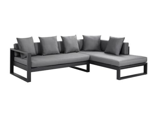 Vente-unique-Garten-Ecksofa - Aluminium - Anthrazit - Molokai von MYLIA von Vente-unique