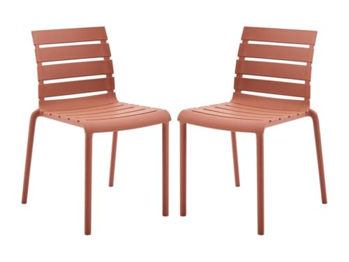 Vente-unique-Gartenstuhl stapelbar 2er-Set - Polypropylen - Terracotta - PANDJI von MYLIA von Vente-unique