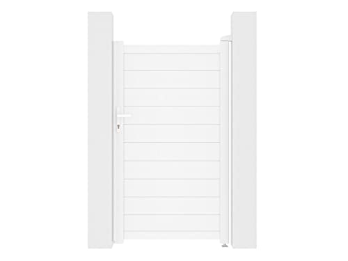 Vente-unique Gartentor Flügeltor - 103 x 181 cm - Aluminium - Weiß - Nazario von Vente-unique