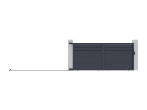 Vente-unique-Gartentor Schiebetor - 416 x 180 cm - Aluminium - Anthrazit - VIAZO von Vente-unique