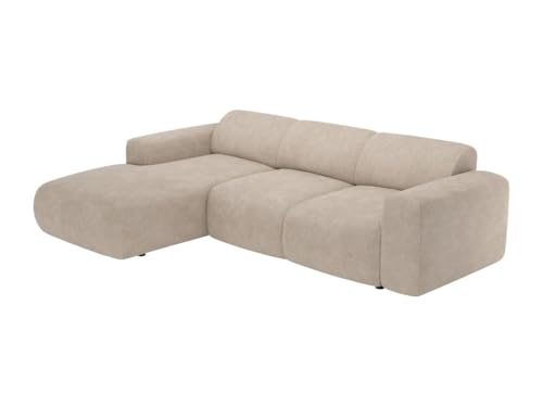 Vente-unique-Großes Ecksofa mit Schlaffunktion - Ecke Links - fein Gerippter Cord - Beige - POGNI von Maison Céphy Vente-unique-Großes Ecksofa mit Schlaffunktion - Ecke Links - fein Gerippter Cord - Beige - POGNI von Maison Céphy von Vente-unique
