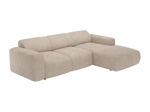 Vente-unique-Großes Ecksofa mit Schlaffunktion - Ecke rechts - fein Gerippter Cord - Beige - POGNI von Maison Céphy Vente-unique-Großes Ecksofa mit Schlaffunktion - Ecke rechts - fein Gerippter Cord - Beige - POGNI von Maison Céphy von Vente-unique